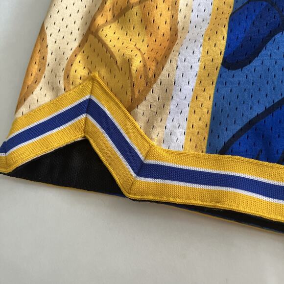 Aaron Kai -Collect & Select Swingman Shorts Men’s Large Golden State Blue yellow - Picture 5 of 14